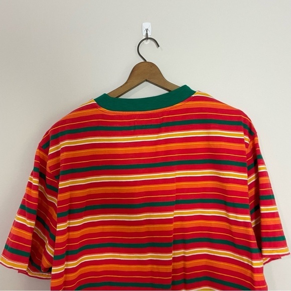 [Guess] Vintage Colorful Striped Short Sleeve Crewneck T-shirt - Picture 6 of 6